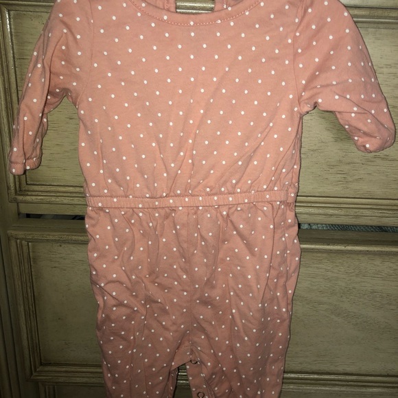 Old Navy jumpsuits-Strawberry and coral dots! 0-3 Months - Picture 7 of 8